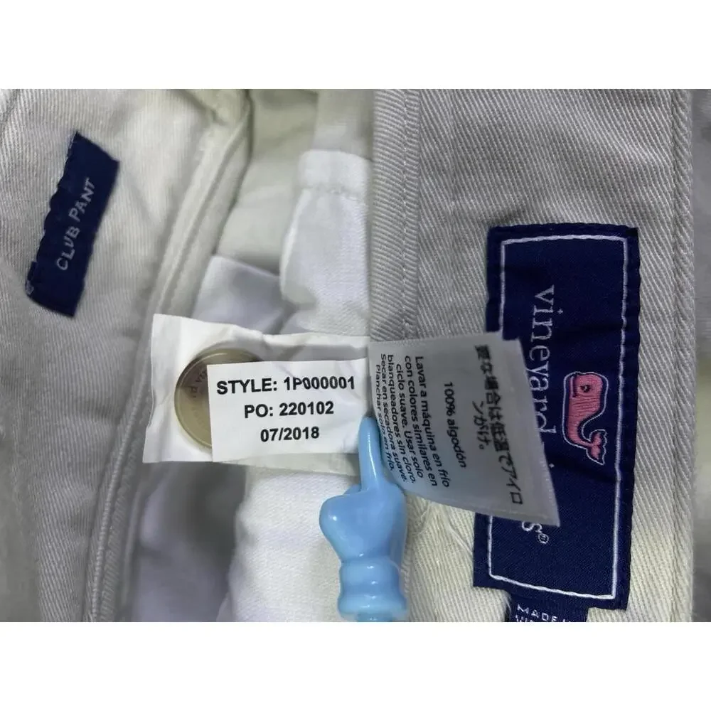 Vineyard Vines 36x32 solid stone beige Club Pant classic fit sz 37x31 Preppy EUC